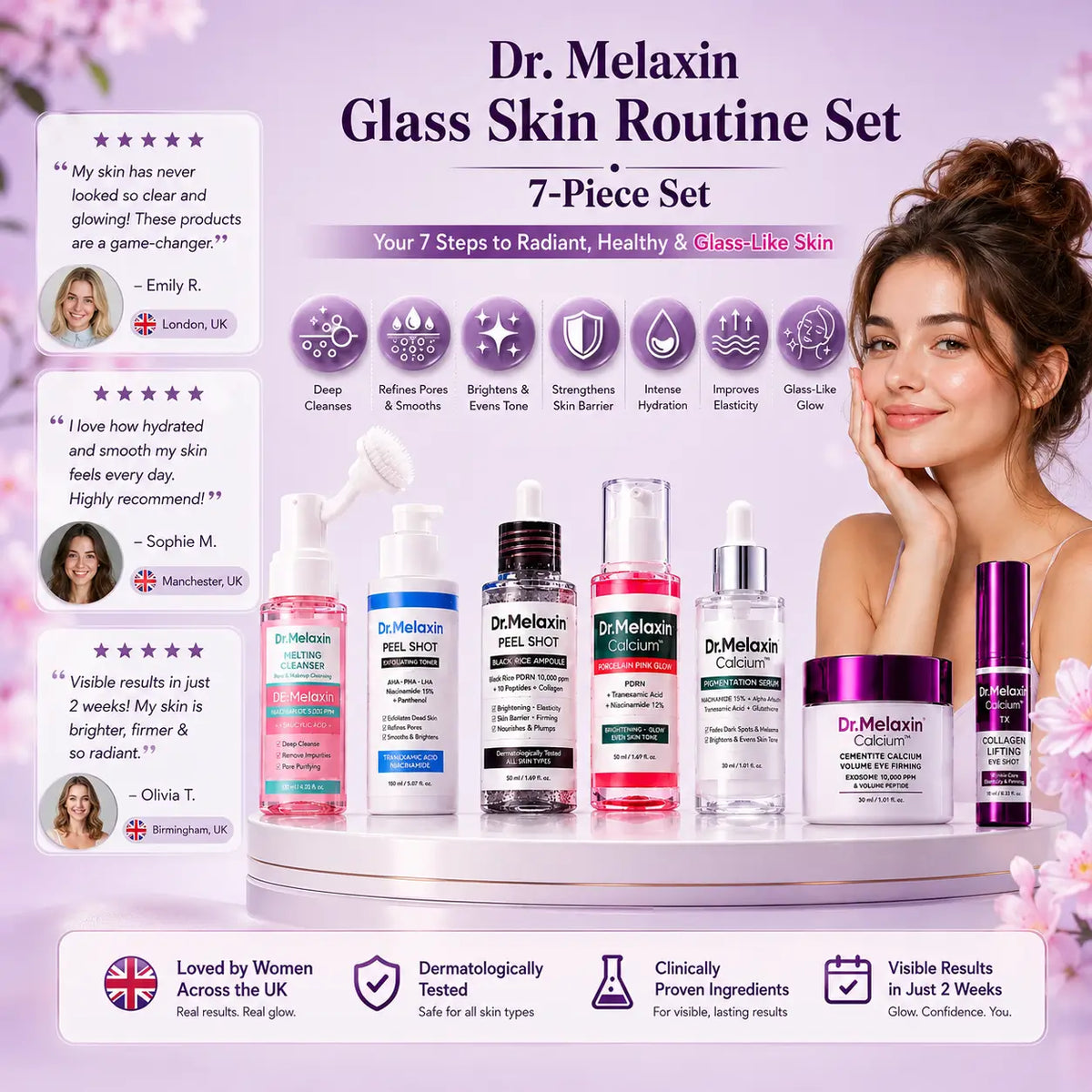 Dr. Melaxin Glass Skin Routine Set Brighten, Smooth & Firm